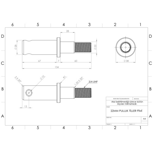 Чоп за плуг с резба 22x28 ASF10195